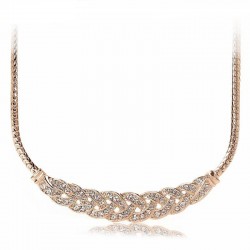 Premium quality Rose gold plated with white Swarovski element collar pendant